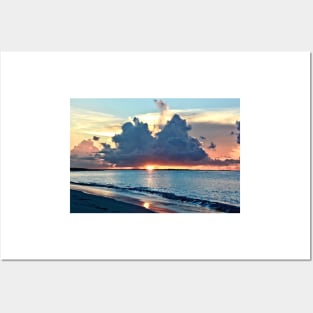 Caribbean Turks and Caicos Grace Bay Sunset Posters and Art